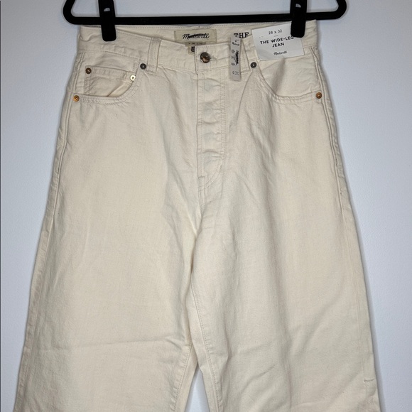 NWT The Wide-Leg Jean in Summer Denim ecru wash tan jeans size 28 - Picture 2 of 9